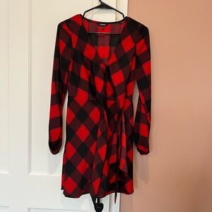 Express Red plaid dress